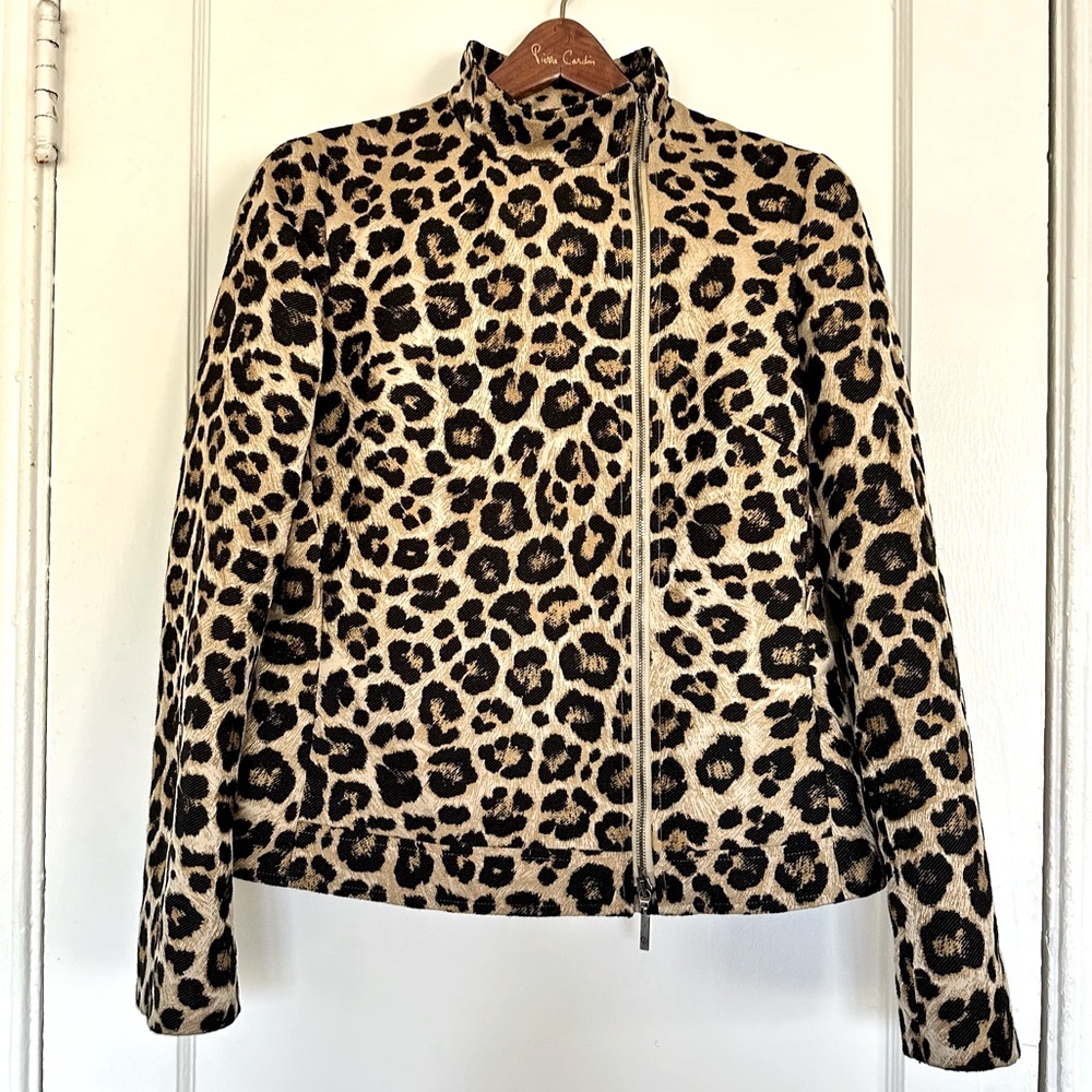 Giorgio Armani Silk Jacquard Leopard Print Jacket Size 42 Italian (Size 6 USA)
